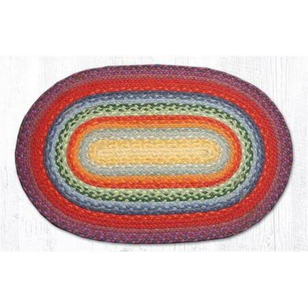CAPITOL IMPORTING CO 4 X 6 Ft. Jute Oval Braided Rug - Rainbow 1 06-400